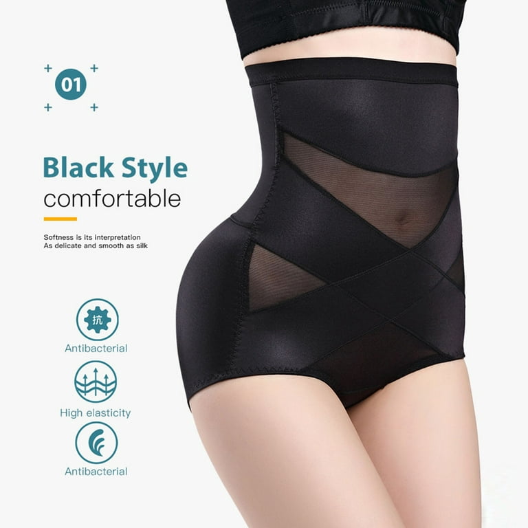 LowProfile Shapewear for Women Tummy Control Plus Size Underwear High  Waisted Panties Cross Compression Butt Lifter Body Shaper Shorts Black M