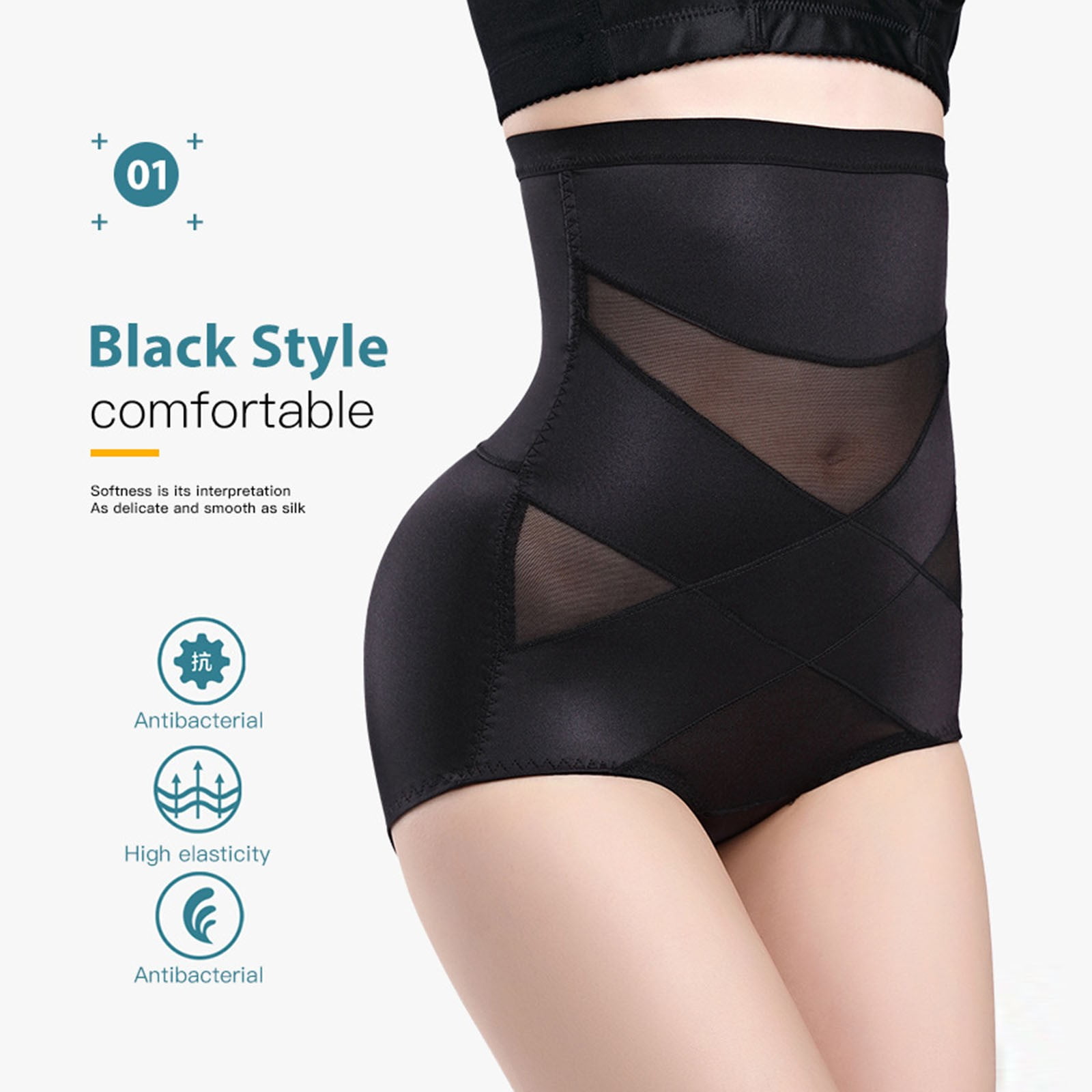 LowProfile Shapewear for Women Tummy Control Plus Size Underwear High  Waisted Panties Cross Compression Butt Lifter Body Shaper Shorts Black XL