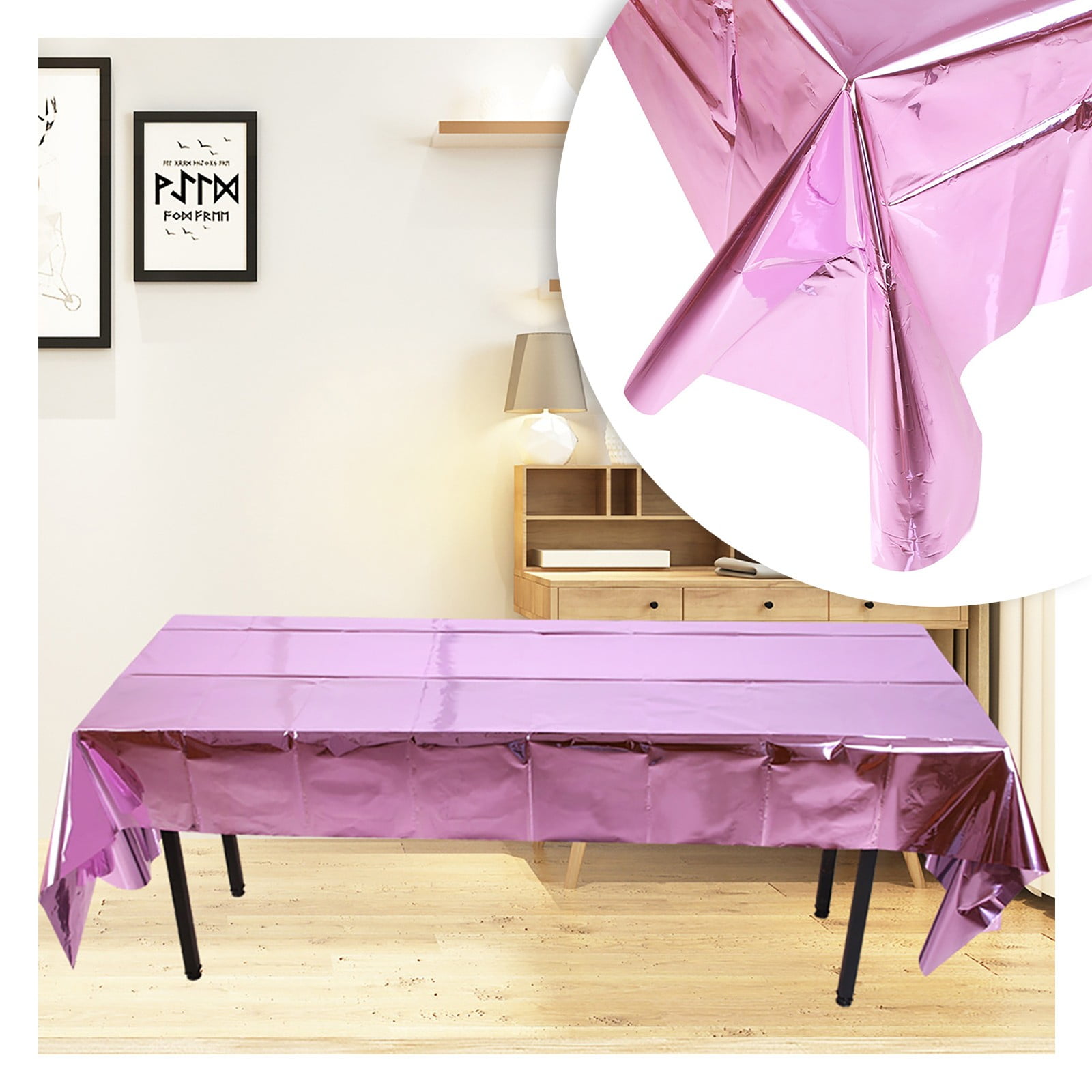 LowProfile Table Cloth PET Shiny Disposable Pink Christmas Party Party