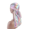thumbnail image 1 of LowProfile Turbans Hat for Women Head Wraps Men/ Silk Polyester Bandana Durag Rag Tail Headwrap Headwear Gift Cap Hats, 1 of 5