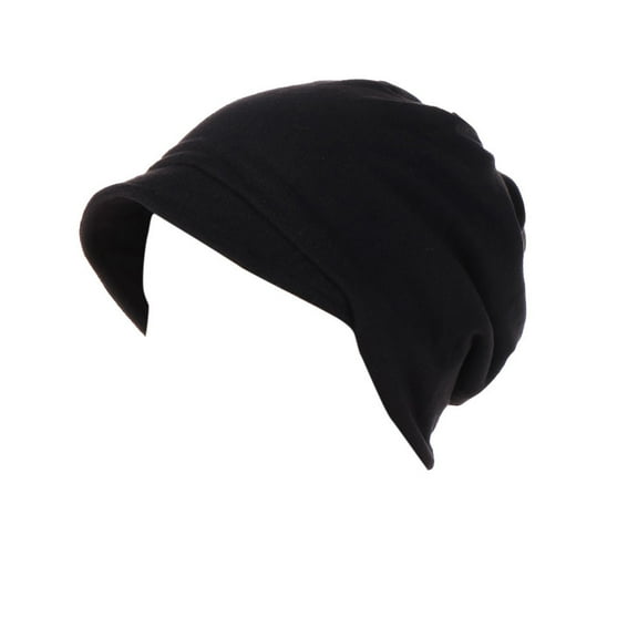 LowProfile Winter Beanie Hat Women Cotton Warm Windproof Chemotherapy Muslim Head Wrap Cap Black