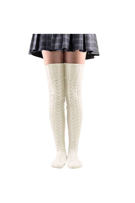 Women's Tights Stockings Socks Knit Leg Thigh Long Warmers Knee Cable Boot Over Womens Socks