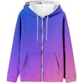 thumbnail image 1 of LowProfile Womens Sweatshirts Winter Fall Clothes Long Sleeve Hoodies Round Neck Gradient Print Fashion Loose Top Sweaters Outfits Casual Tops Purple L, 1 of 4