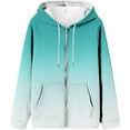 thumbnail image 1 of LowProfile Womens Sweatshirts Winter Fall Clothes Long Sleeve Hoodies Round Neck Gradient Print Fashion Loose Top Sweaters Outfits Casual Tops White M, 1 of 4