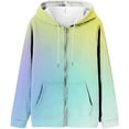 thumbnail image 1 of LowProfile Womens Sweatshirts Winter Fall Clothes Long Sleeve Hoodies Round Neck Gradient Print Fashion Loose Top Sweaters Outfits Casual Tops Yellow XL, 1 of 4