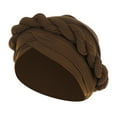 thumbnail image 1 of LowProfile Womens Turbans Hat Head Wraps Fashion Braid India Muslim Ruffle Beanie Wrap Cap Coffee, 1 of 2