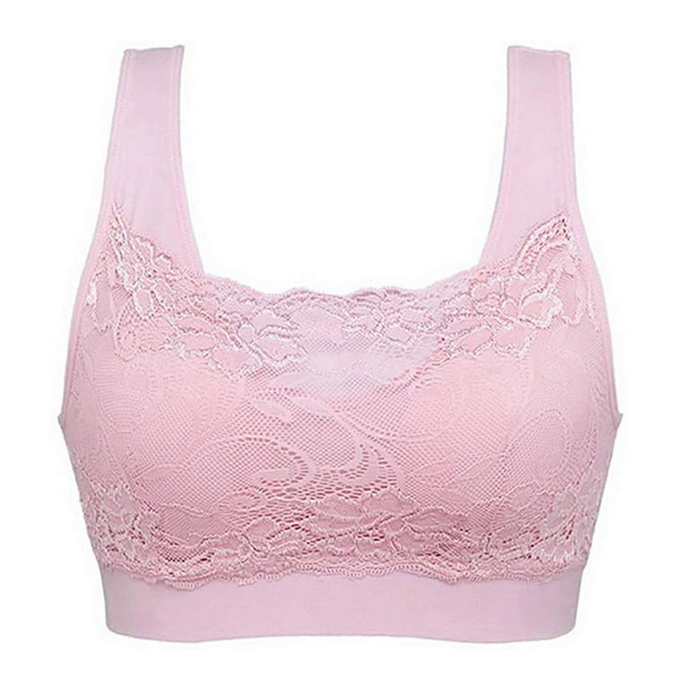 Sports Bra Womens High Impact Support Wirefree Plus Size Non Padding  Workout Yoga Fitness Bra (Color : Pink, Size : 32B) : : Clothing,  Shoes & Accessories