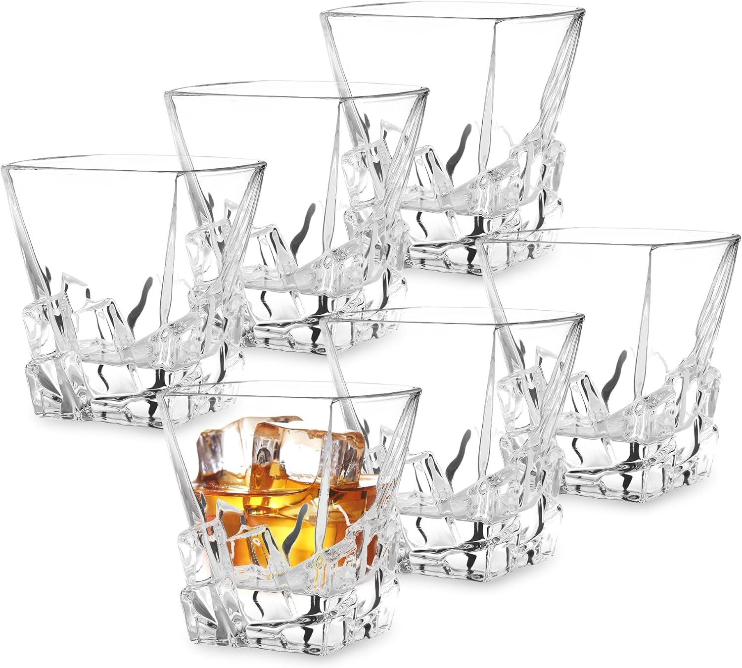 Lowball Whiskey Glasses Clear Old Fashioned Glasses With Square Top