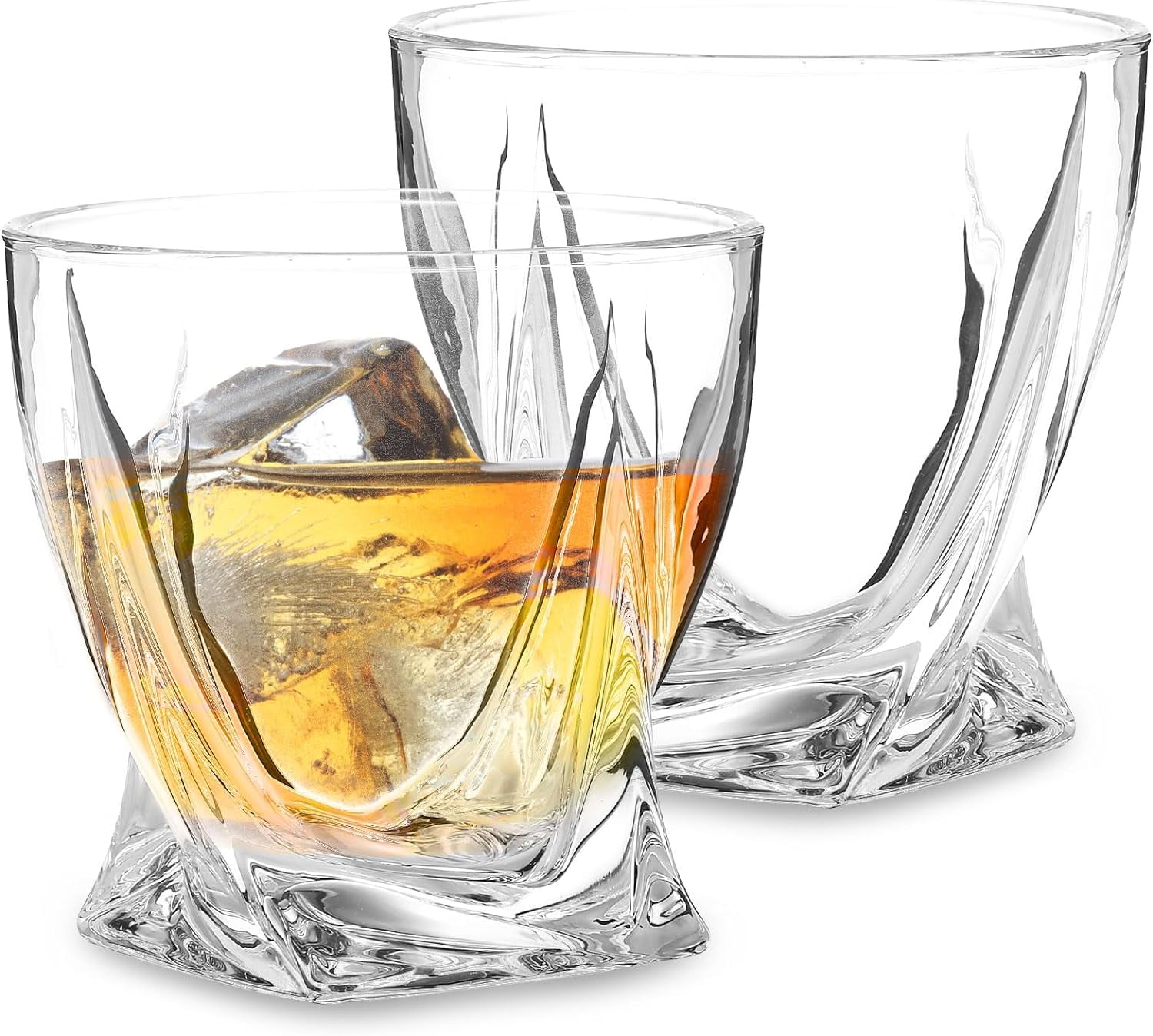 Lowball Whiskey Glasses Clear Old Fashioned Glasses withed Base