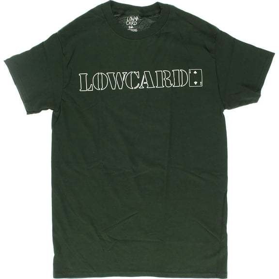 Lowcard Standard Outline Short Sleeve T-Shirt Forest Green White, Small, Men's