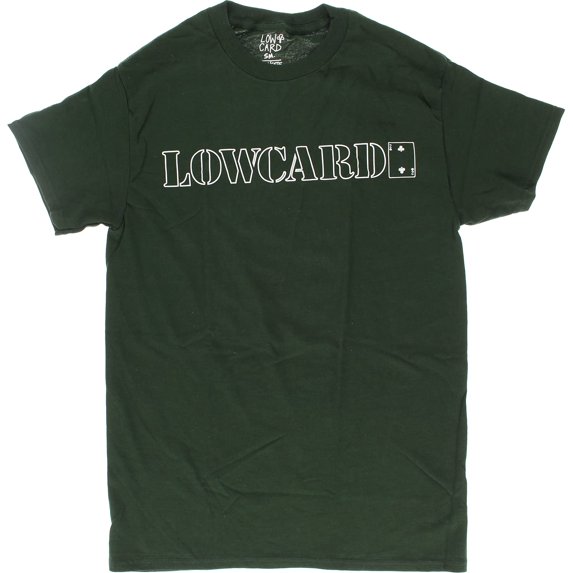 Lowcard Standard Outline Short Sleeve T-Shirt Forest Green White, Small, Men's