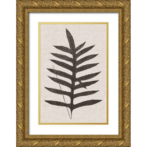 Lowe 17x24 Gold Ornate Wood Framed with Double Matting Museum Art Print Titled - Custom Fern Family VIII (LG)