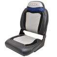 thumbnail image 1 of Lowe Boat Folding Fishing Seat 2240623 | Gray Black Blue 24 1/2 Inch, 1 of 7