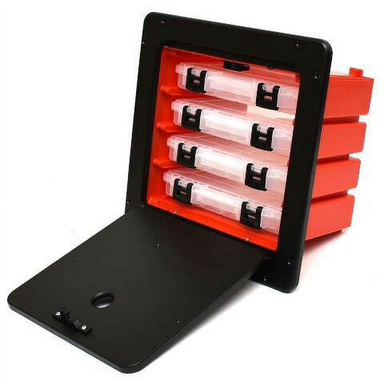 Lowe Boat Tackle Box Center 2174909  4 Tray 14 3/8 Inch Black Red 