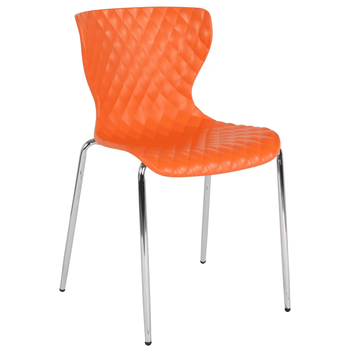 Lowell Orange Metal Stacking Dining Chair