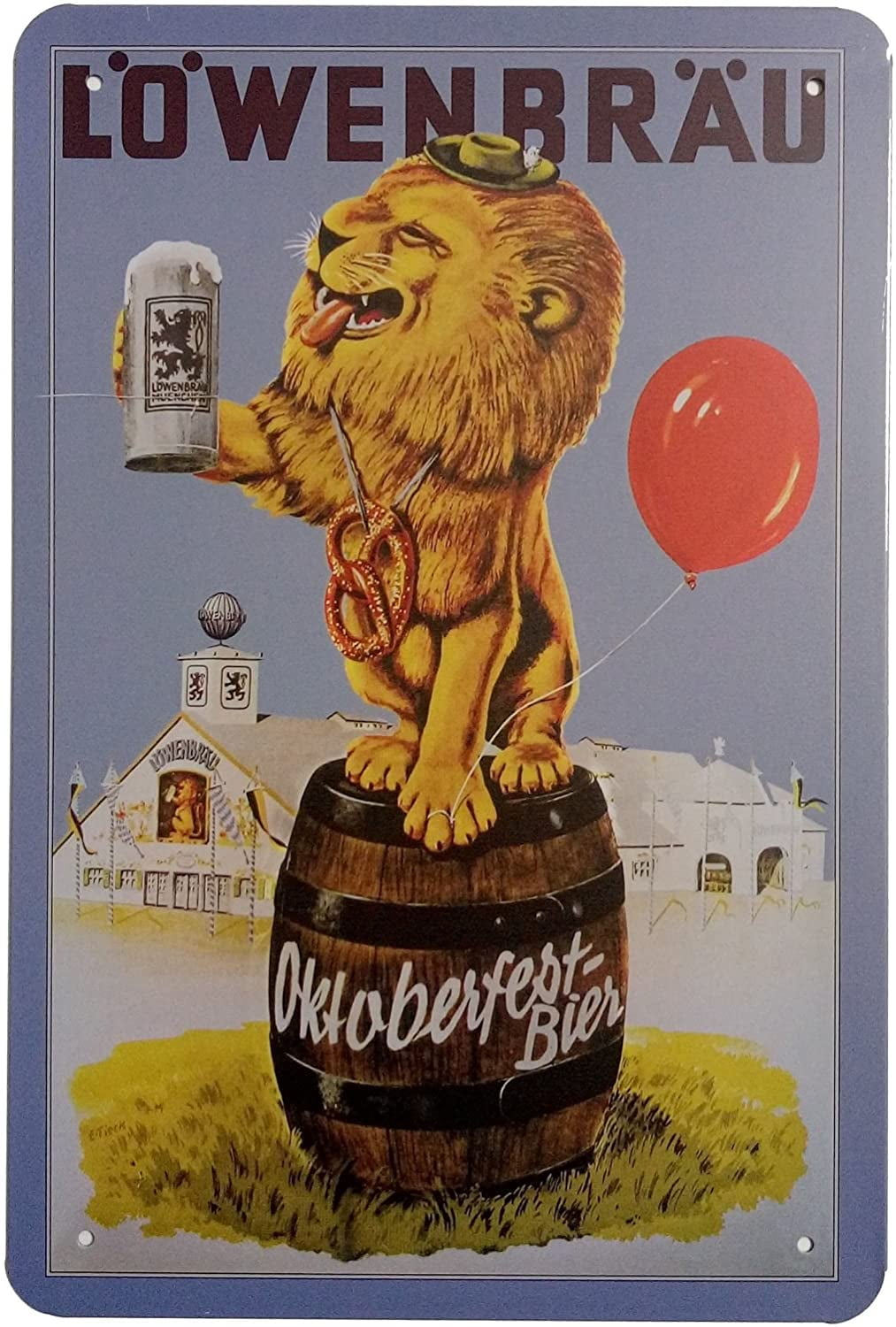 LÖWENBRÄU　レーベンブロイ　ヴィンテージ看板 アンティーク　インテリア Lowenbrau Beer Retro Vintage Home Decor Wall Tin Sign - Walmart.com