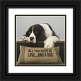 thumbnail image 1 of Lowenkron, K 15x15 Black Ornate Wood Framed with Double Matting Museum Art Print Titled - All You Need Is Love ... And A Dog, 1 of 4
