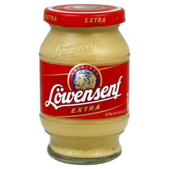 Lowensenf Extra Hot Prepared Mustard, 9.3 oz (Pack of 6)