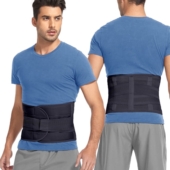 Lower Back Brace and Support Belt for Men and Women Adjustable Compression Band with 3 Bones for Pain Relief