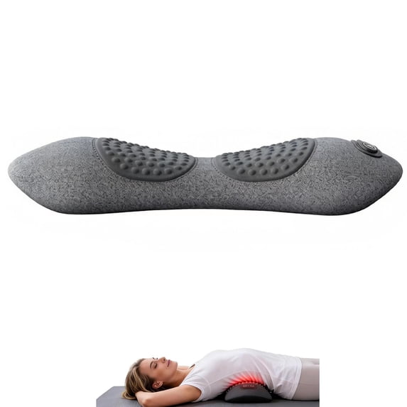Lower Back Massager, Triple Fusion Massager, Vibrating Heating Lumbar Pillow, Spine Decompression Device