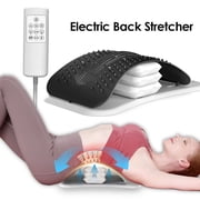 Lower Back Stretcher, Lumbar Traction Device, Spine Board with Acupressure Points, 3 Stretch Modes, 7 Massage Modes, 15 Current Levels for Spinal Decompression and Scoliosis