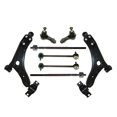 thumbnail image 1 of Lower Control Arm w/ Ball Joints + Sway Bar Links + Tie Rod Ends Inner & Outer Suspension Set 8 Pc Fits select: 2000-2004 FORD FOCUS, 1 of 11
