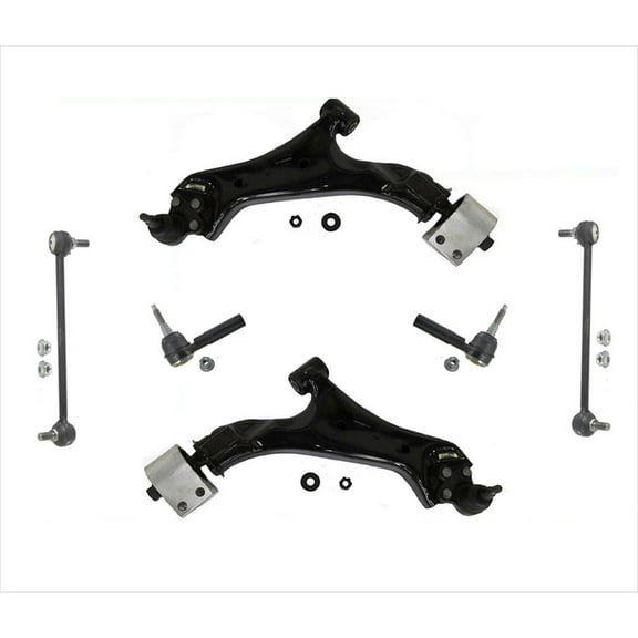 Lower Control Arms w BJs Outer Tie Rods & Links For Chevrolet Equinox 2010-2017