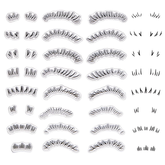 Lower Eyelash Stamp Silicone Eyelash Stamps Lower Lash Clear Stamp Template Tool Seal Reusable Silicone Stamps Women Cosmetics Eye Makeups DIY