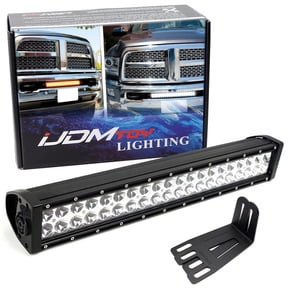 Lower Grille Mount 20-Inch Dual Color LED Light Bar Kit For 2009-18 Dodge RAM 2500 3500, 120W White/Amber LED Lightbar, Bumper Opening Mounting Brackets & On/Off Switch Wiring Kit