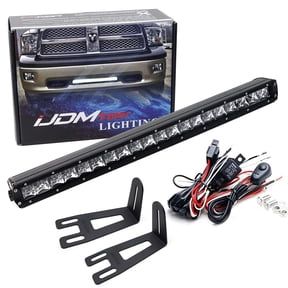 Lower Grille Mount 20-Inch LED Light Bar For 2003-2018 Dodge RAM 2500 3500, Includes 100W High Power LED Lightbar, Lower Bumper Opening Mount Brackets & On/Off Switch Wiring