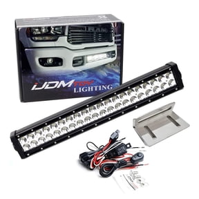 Lower Grille Mount 20-Inch LED Light Bar For 2020-up Dodge RAM 2500 3500, Includes 120W High Power LED Lightbar, Behind Lower Bumper Mesh Mounting Brackets & On/Off Switch Wire