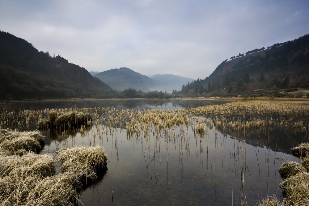 Lower Lake Glendalough County Wicklow Ireland Lake Scenic Canvas Art - Peter McCabe Design Pics (34 x 22)