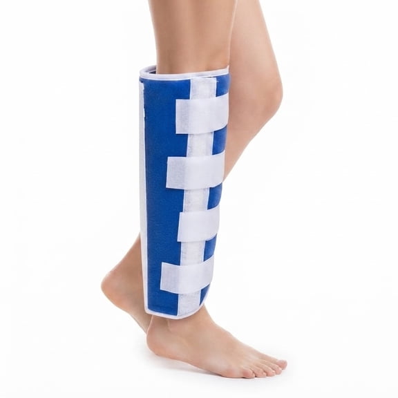 Lower Leg Immobilizer Brace Calf Support and Shin Splint Compression Wrap with Removable Metal Stays for Fracture and Sprain Pain Relief