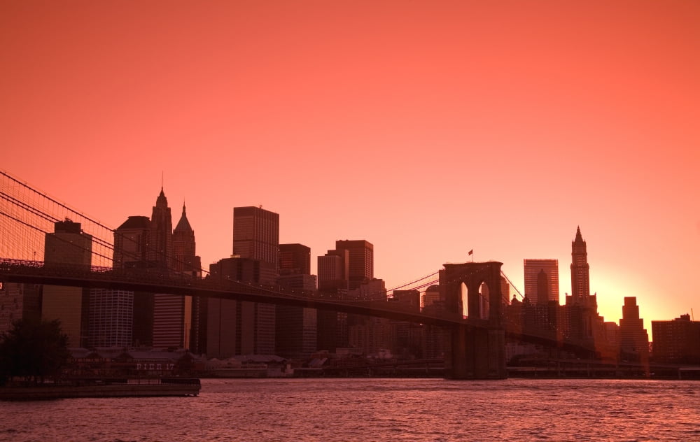 Lower Manhattan Skyline Viewed From Brooklyn Bridge Park Brooklyn New York City New York Usa Canvas Art - Richard Cummins Design Pics (18 x 11)