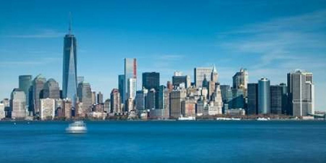Lower Manhattan Skyline with skyscrapers New York Canvas Art - Assaf Frank (10 x 20)