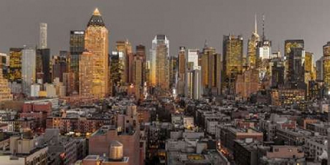 Lower Manhattan cityscape New York Canvas Art - Assaf Frank (10 x 20)