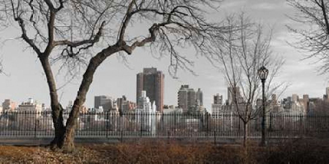 Lower Manhattan cityscape from Central park New York Canvas Art - Assaf Frank (24 x 48)