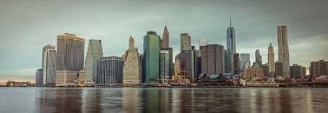 Lower Manhattan skyline New York Canvas Art - Assaf Frank (12 x 36)