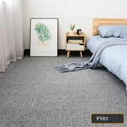 Lower Merion FY01 0.15" Pile 19.7" x 19.7" Non-Slip Carpet Tile with Adhesive, for Home & Office
