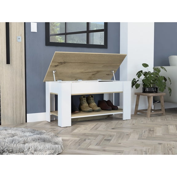 Lower Shelf, Light Oak Appearance - Storage Table to Enhance Room Aesthetics