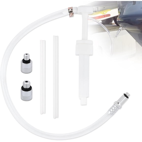 Lower Unit Gear Oil Pump for Standard Quart Bottles, 3/8 inch Metal Swivel, 8mm 10mm Metal Adapters Fit All Mercury and Mariner Outboards(Not for Volvo Penta)