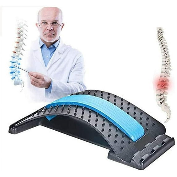 Lower Upper Back Back Stretcher Back Massage Lumbar Stretcher Posture Correction Back Support for Office Chair Muscle Tension Fitness Back Stretcher (Green)