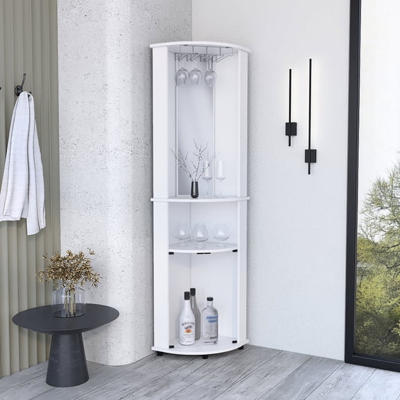 Lower cabinet with glass doors, space-saving design - Hide bar essentials in limited spaces