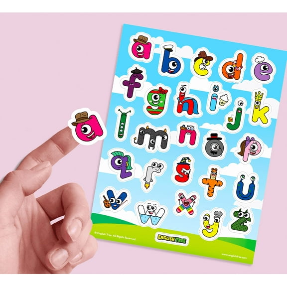 Lowercase Alphabet Letter Stickers - Premium Lowercase Vinyl Stickers, Colorful Stickers for Kids, 8.5" x 11"