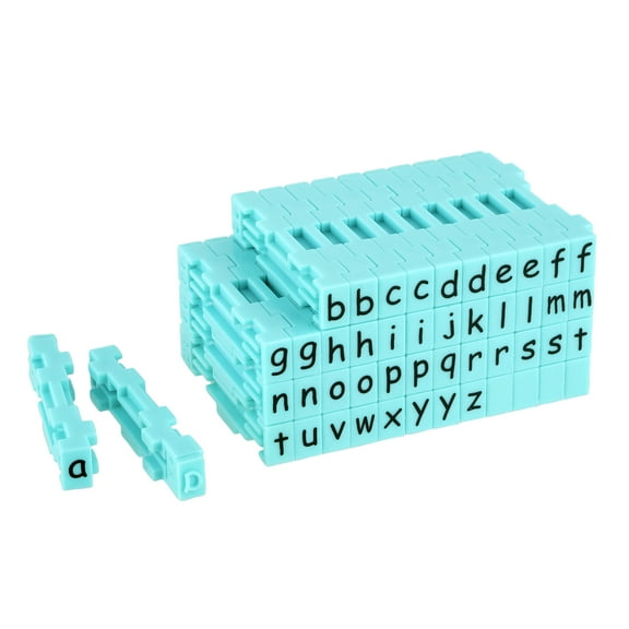 Recollections Lowercase Clickable Stamp Set - 48-Piece Set with Spacer Stamps, Connectable Rubber Stamps for DIY Crafts & Journals, 6 Pack