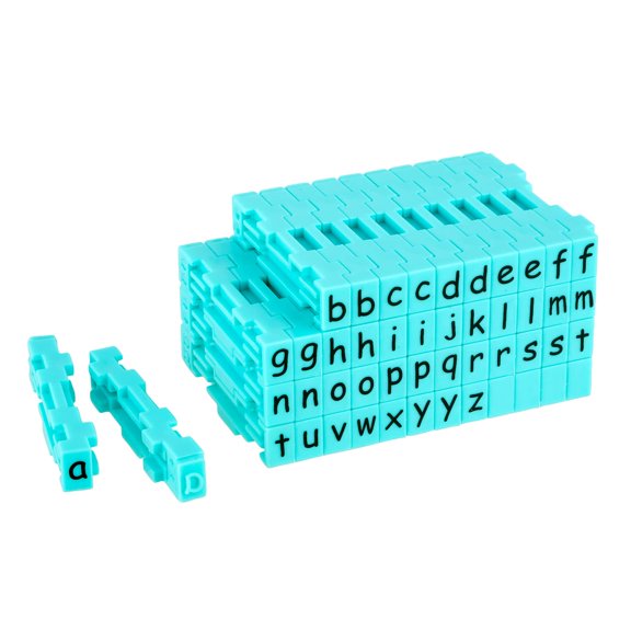 Recollections Lowercase Clickable Stamp Set - 48-Piece Set with Spacer Stamps, Connectable Rubber Stamps for DIY Crafts & Journals, 6 Pack