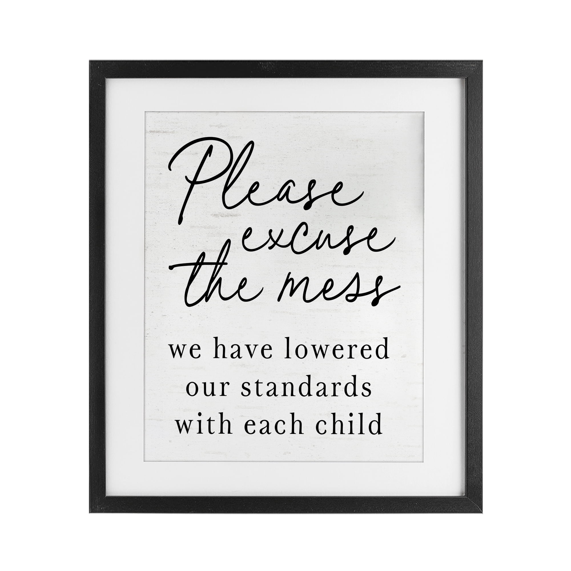 Lowered Stand With Each Child Black Framed Print Under Glass, design by Lettered and Lined