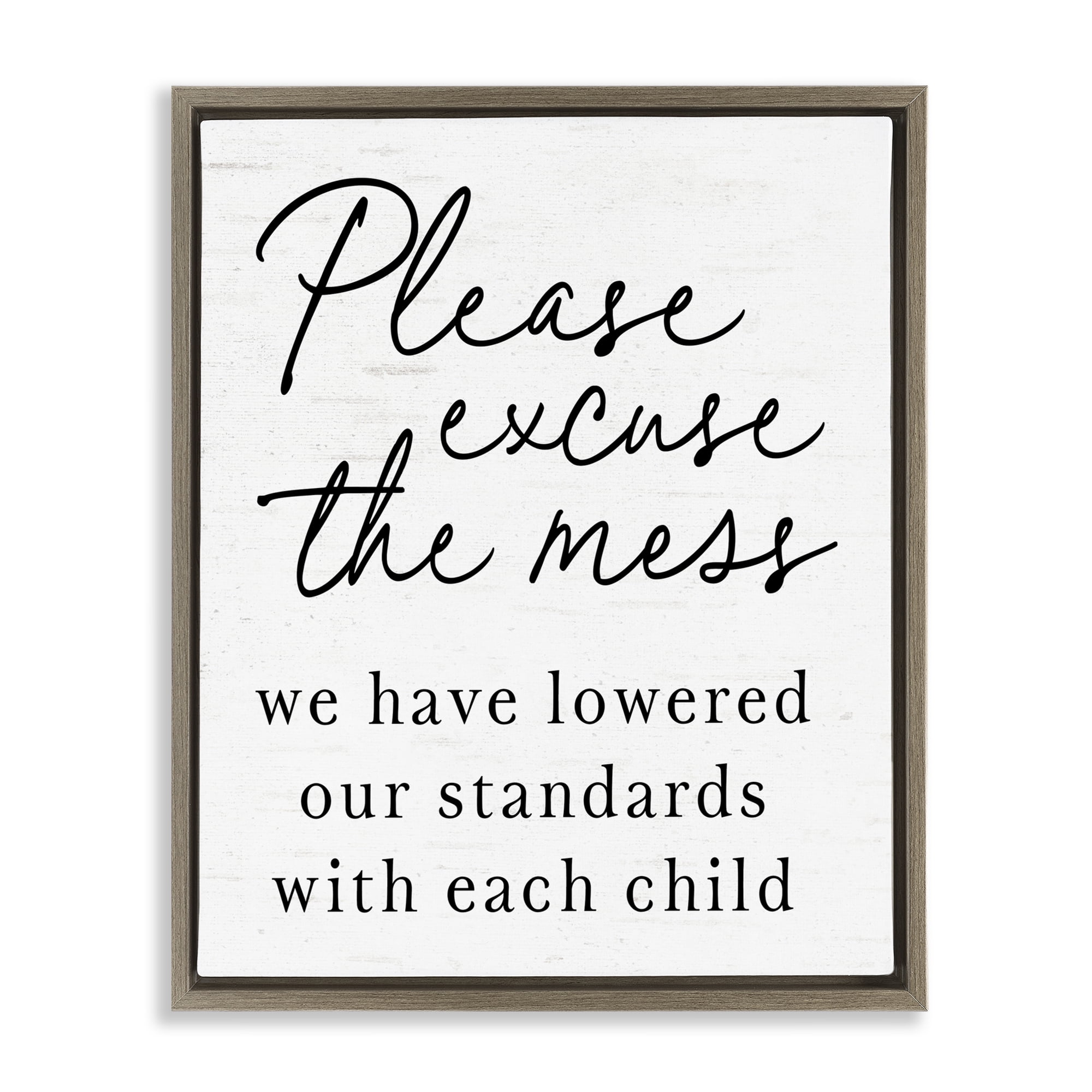 Lowered Stand With Each Child Brown Framed Floater Canvas Wall Art, design by Lettered and Lined