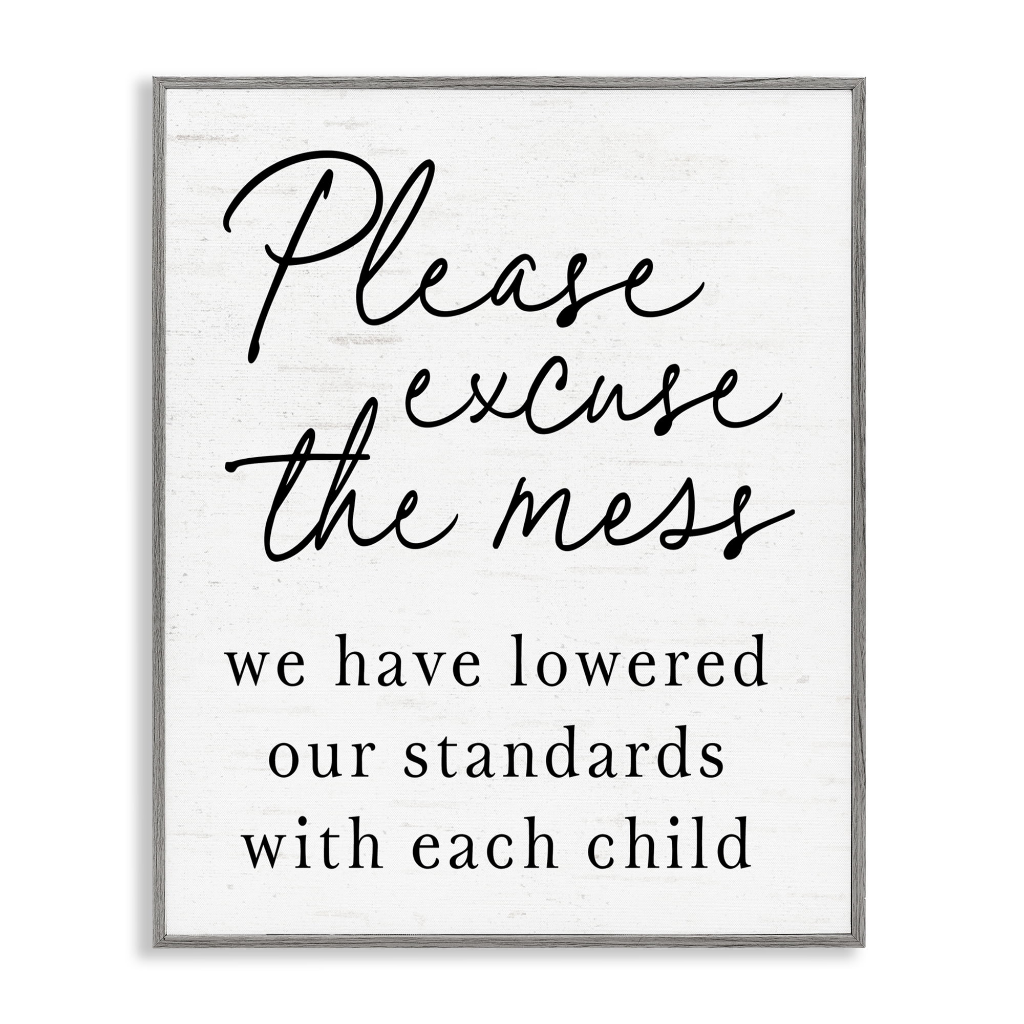 Lowered Stand With Each Child Gray Framed Giclee Art, design by Lettered and Lined