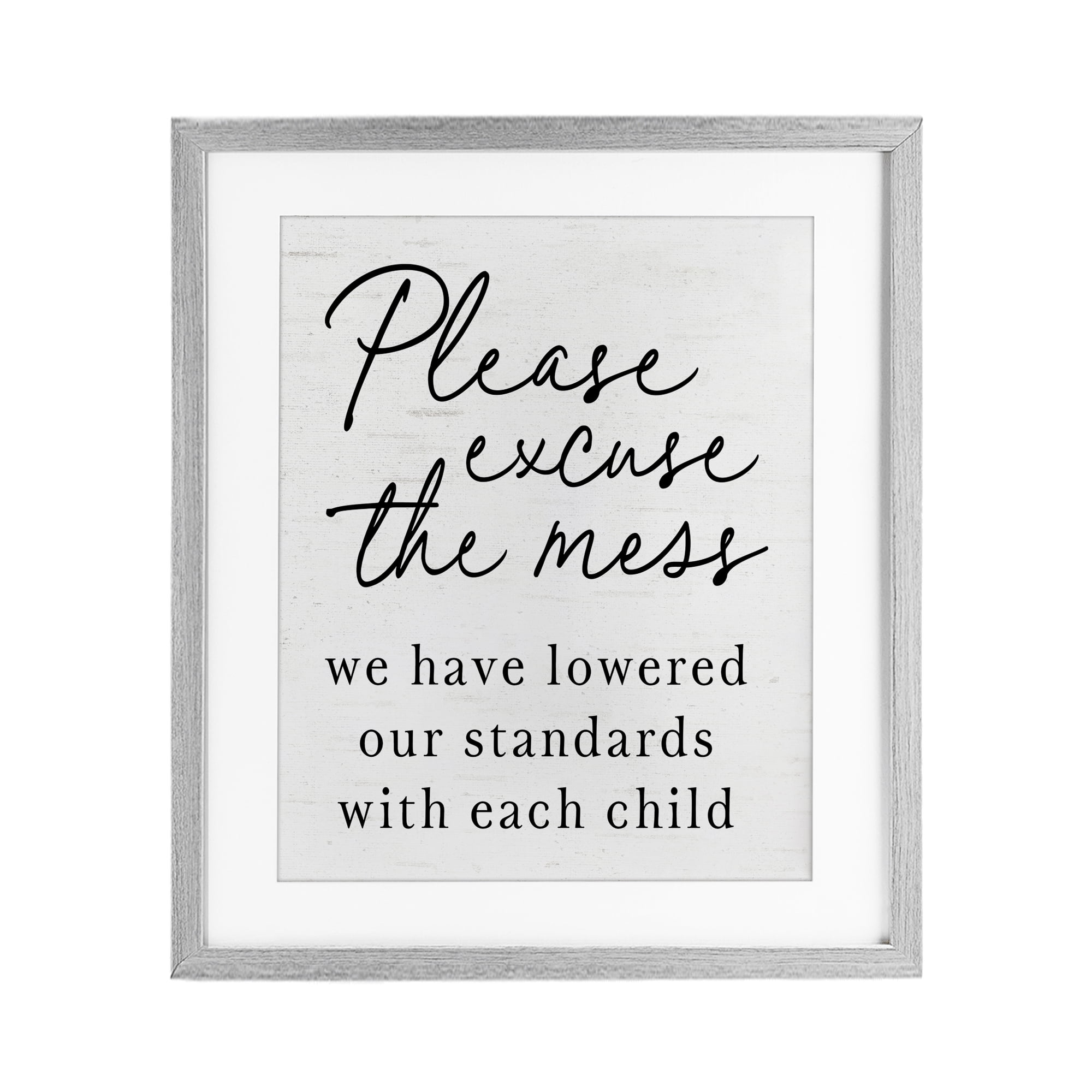 Lowered Stand With Each Child Gray Framed Print Under Glass, design by Lettered and Lined